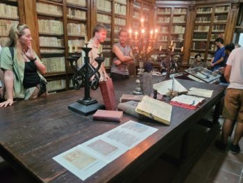 Museum visit at night.